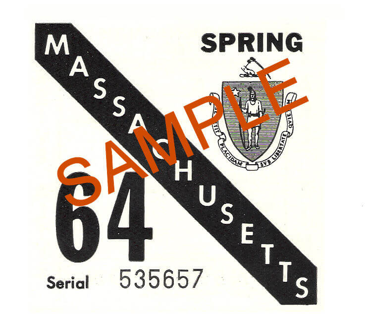 (image for) 1964 Massachusetts SPRING INSPECTION Sticker